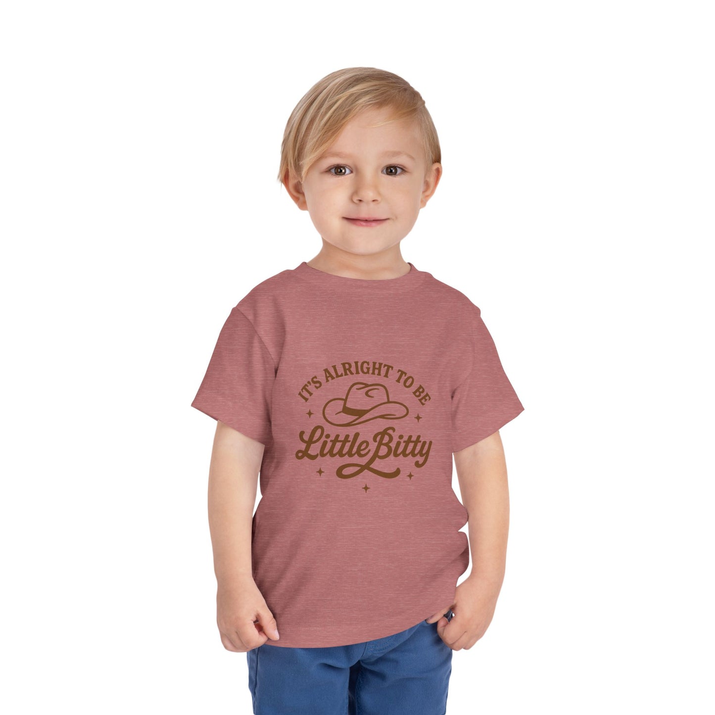 Toddler Tee — "It's Alright to Be Little Bitty" Cowboy Graphic