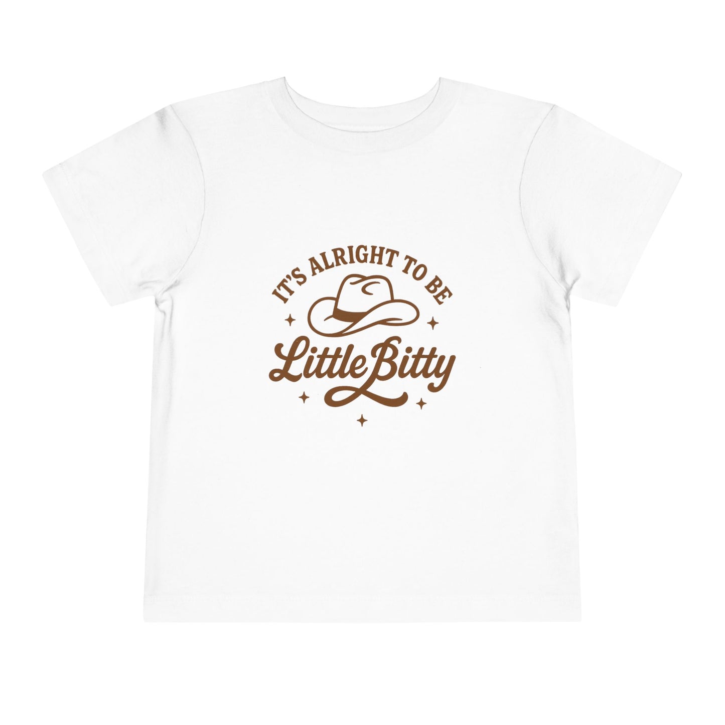 Toddler Tee — "It's Alright to Be Little Bitty" Cowboy Graphic