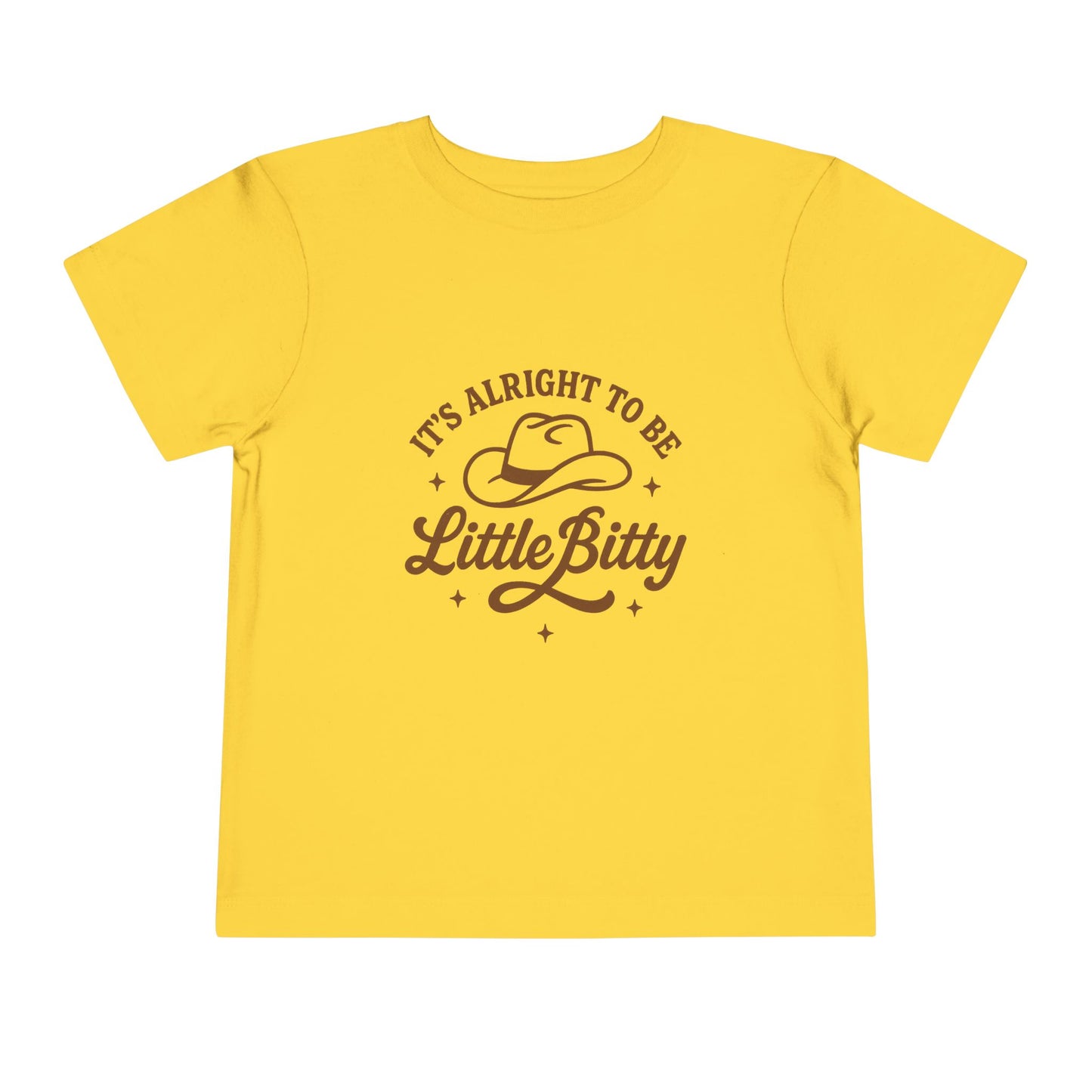 Toddler Tee — "It's Alright to Be Little Bitty" Cowboy Graphic