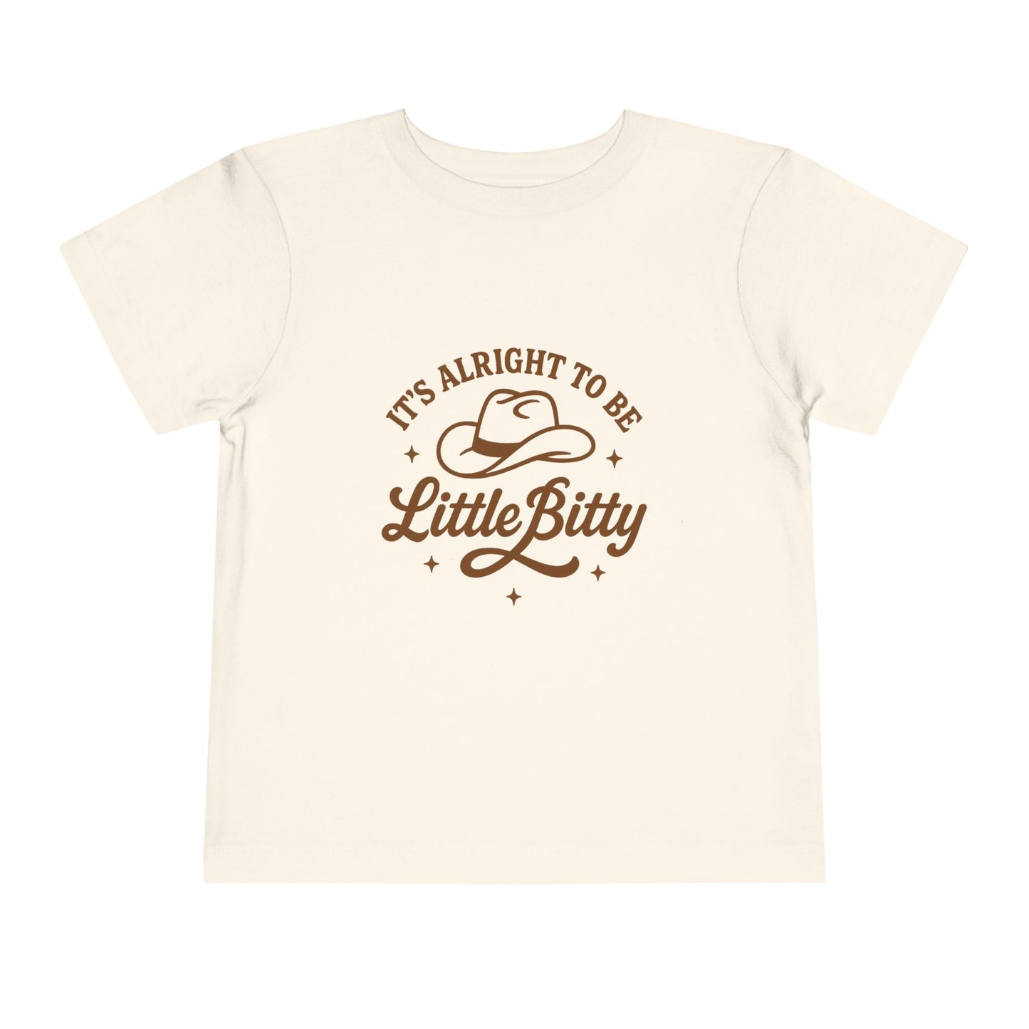Toddler Tee — "It's Alright to Be Little Bitty" Cowboy Graphic
