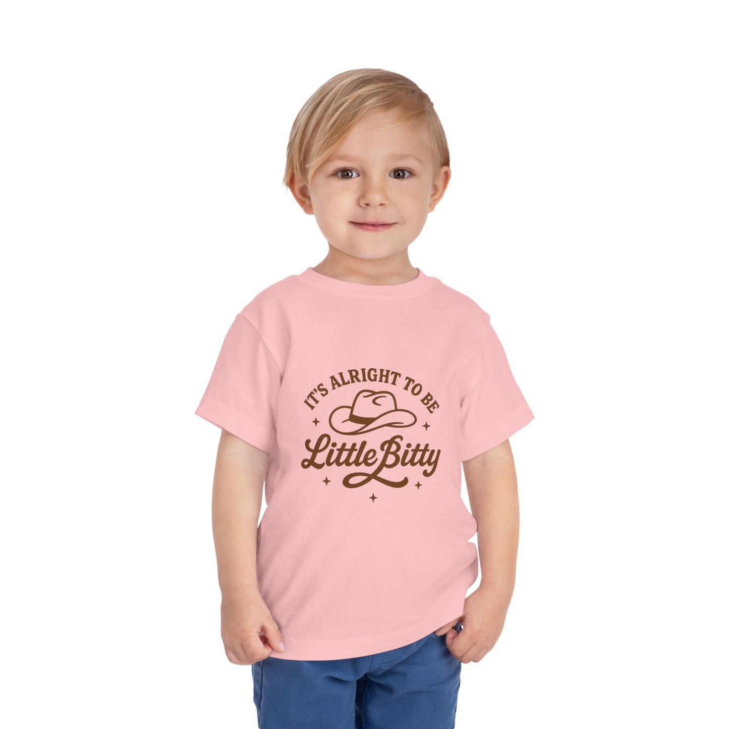 Toddler Tee — "It's Alright to Be Little Bitty" Cowboy Graphic